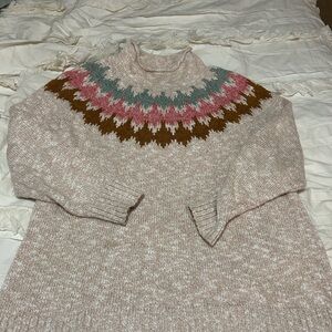 LL Bean 100% Cotton Cozy Multicolor Patterned Women Sweater